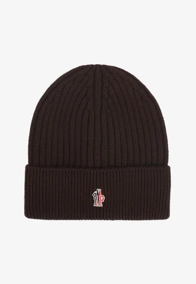 MONCLER LOGO PATCH WOOL BEANIE