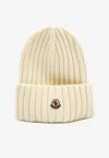 Moncler Wool And Cashmere Beanie Hats White In Neutral