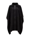Moncler Logo-patch Wool Cape In Black