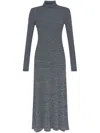 Moncler Ribbed-knit Virgin Wool Maxi Dress In Grey