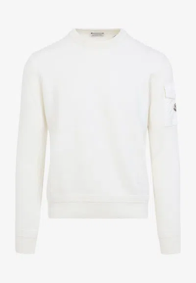 Moncler Natural Crew Neck Sweater In White