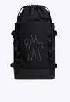 Moncler Nylon Backpack With Logo Patch In Black