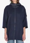 Moncler Hooded Shell And Wool-blend Cape Coat