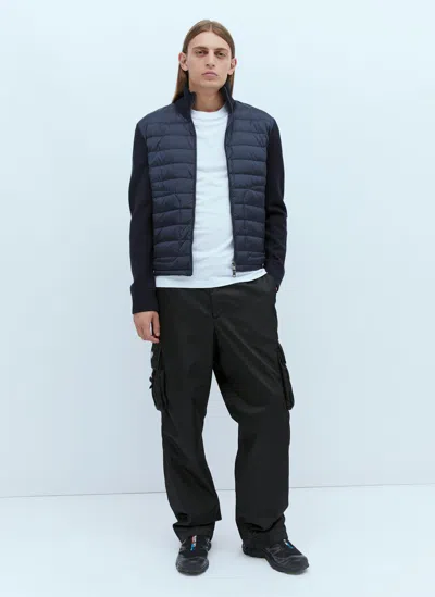 Moncler Logo Patch Zip-up Cardigan In Navy