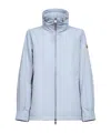 Moncler Enette Hooded Short Parka Jacket In Blue