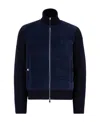 Moncler Logo-patch Zip-up Corduroy Jacket In Blue