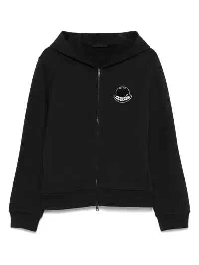 MONCLER LOGO-PATCH ZIP-UP HOODIE - MEN'S - COTTON