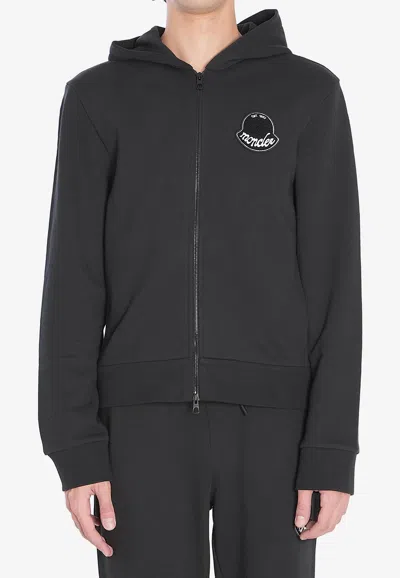 MONCLER LOGO PATCH ZIP-UP HOODIE