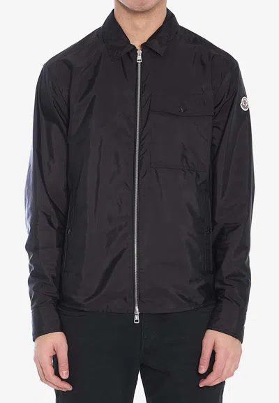 Moncler Shirt-style Jacket In Black