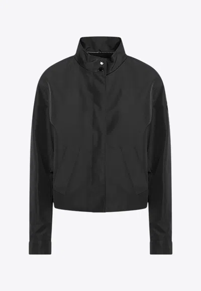 Moncler Logo-patch Zip-up Jacket In Black
