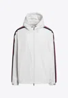 Moncler Snap Button Cuffs Hooded Jacket In White