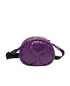 Moncler Logo Patch Zip-up Shoulder Bag In Purple