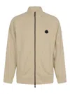 Moncler High Collar Long Sleeve Casual Jacket In Nude