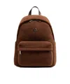 Moncler Logo Patch Zipped Backpack In Brown