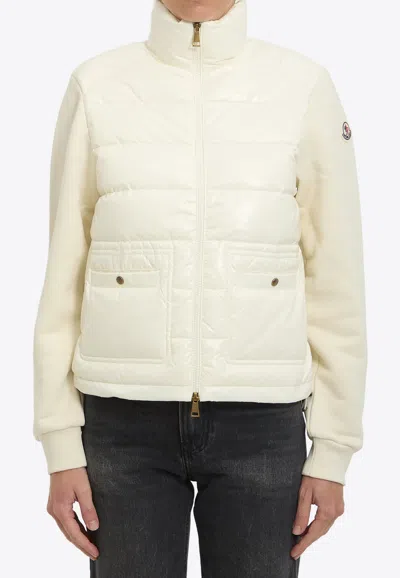 Moncler Logo Patch Zip-up Jacket In Black