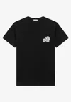 Moncler Crewneck T Shirt Featuring Multiple Patches In Black