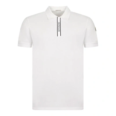 Moncler Logo Placket Polo Shirt In White