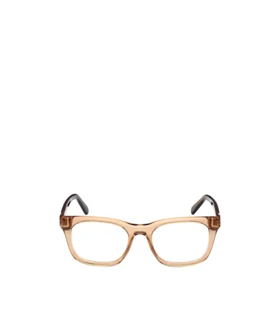Moncler Logo-plaque Arm Glasses In Nude