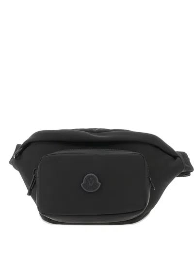 Moncler Logo-plaque Belt Bag In Black