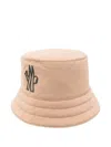 Moncler Logo-plaque Bucket Hat In Neutral
