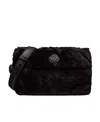 Moncler Logo-plaque Faux-fur Bag In Black