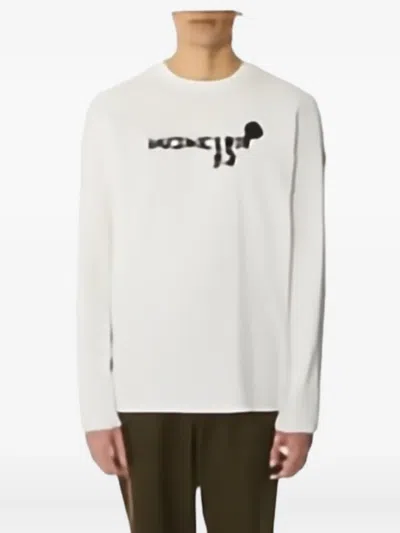 Moncler Logo-plaque Long-sleeve T-shirt In White