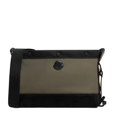 Moncler Logo-plaque Messenger Bag In Green