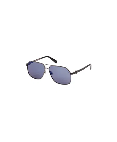 Moncler Logo-plaque Pilot-frame Sunglasses In Blue