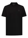 Moncler Men's Logo Cotton Pique Polo In Black
