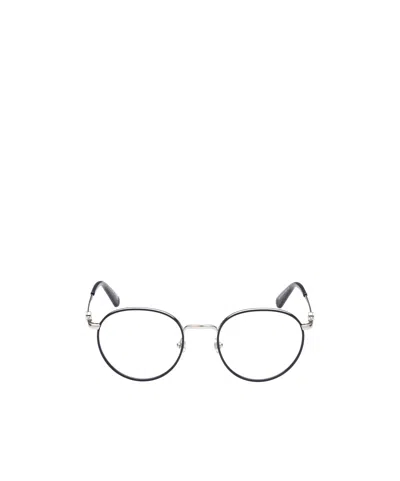 Moncler Logo-plaque Round-frame Glasses In White