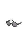 Moncler Chic Round Lens Pantographed Sunglasses In Black