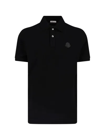 Moncler Logo Polo In Black