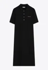 Moncler Polo Dress Logo Collar Short Sleeves In Black