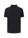 Moncler Polo Shirt With Short Sleeves And Collar In Black