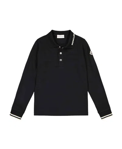 Moncler Logo Polo Shirt In Black