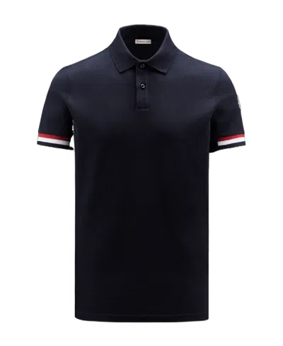 Moncler Logo Polo Shirt In Black