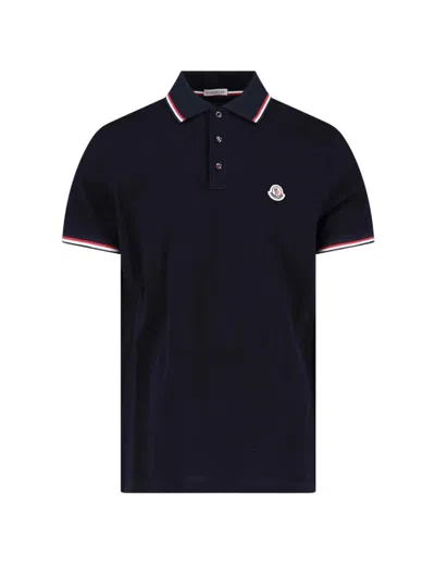 Moncler Logo Polo Shirt In Blue
