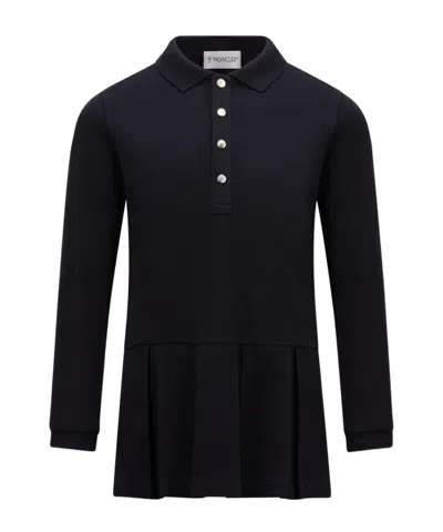 Moncler Logo Polo Shirt Dress In Blue