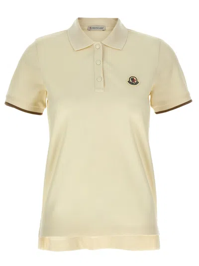 Moncler Logo Polo Shirt In White