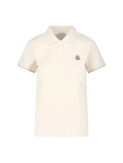 Moncler Logo Polo Shirt In White