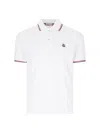 Moncler White Cotton Short-sleeved Polo T-shirt In White