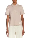Moncler Logo Polo Tee In Light Pink