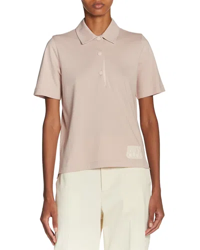 Moncler Logo Polo Tee In Light Pink