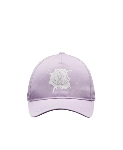 Moncler Logo-print Cotton Baseball Cap In Purple