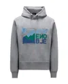Moncler Men's Logo-printed Hoodie In Gray