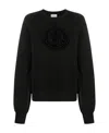 Moncler Rhinestone-embellished Logo Sweatshirt In Black
