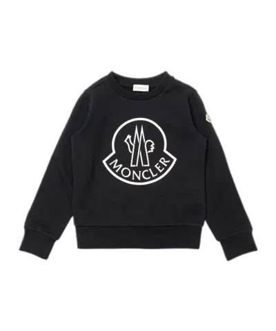 Moncler Logo-print Cotton Sweatshirt In Blue