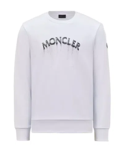 Moncler Logo-print Cotton Sweatshirt In White
