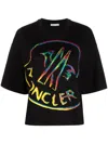 Moncler Oversize Logo Cotton Graphic Tee In Black