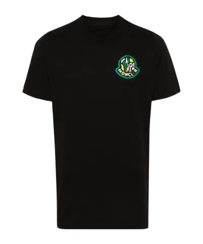 Moncler Logo-print Cotton T-shirt In Black